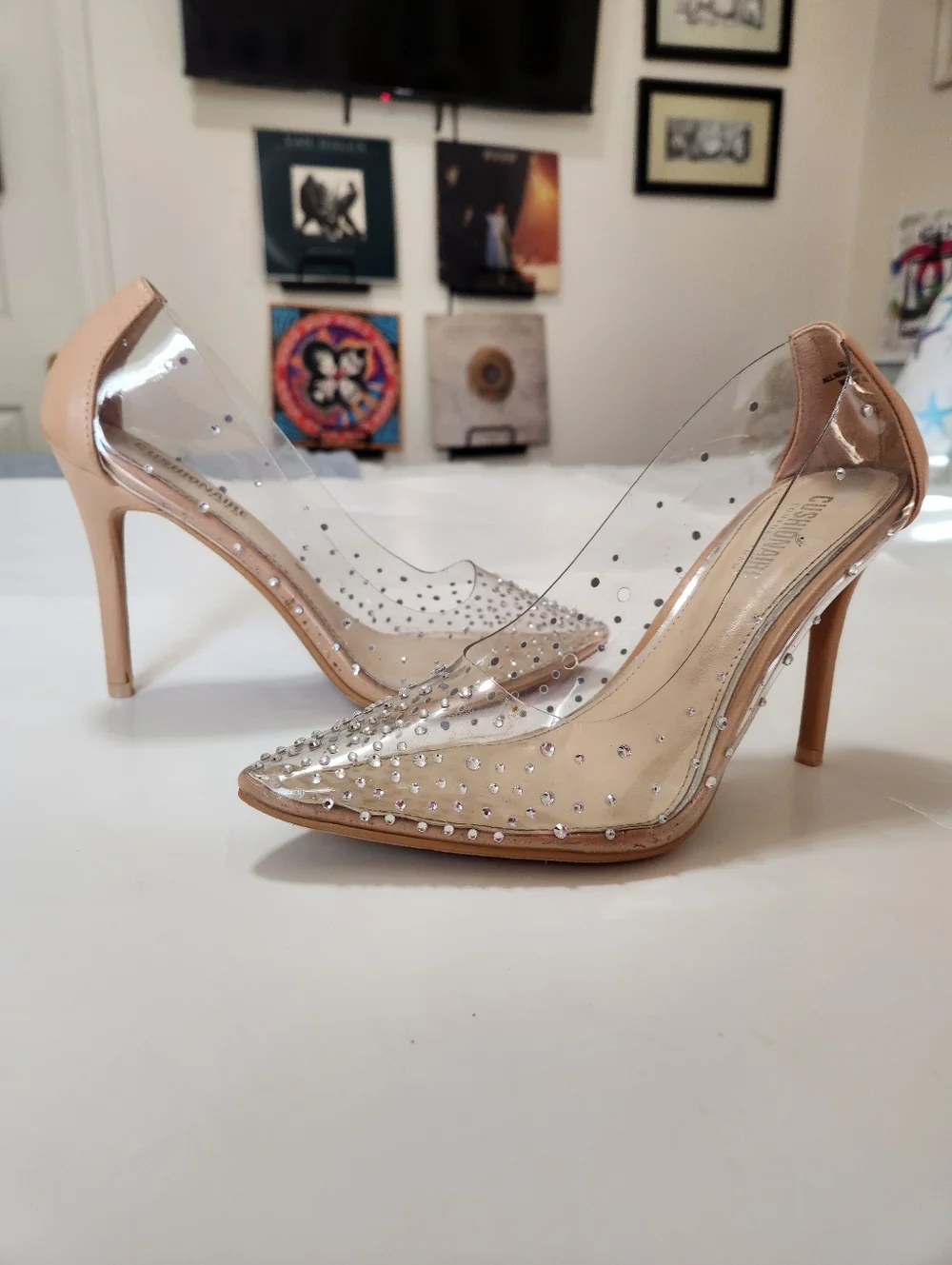 Cushionaire Glam Rhinestone Wedding Prom Formal Heels Size 8.5